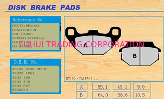 Size 85.1 waterproof, non-noise motorcycle disc brakes pads RV150 (TAIWAN)